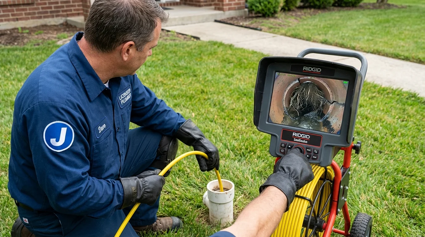 Sewer camera inspection being performed by Johns Plumbing LLC in Woodmere